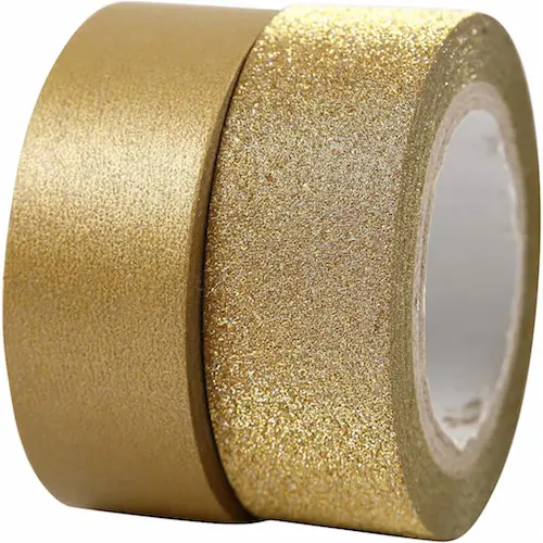 Design Tape 15 mm x 7 m + 10 m - Golden glittering / matt