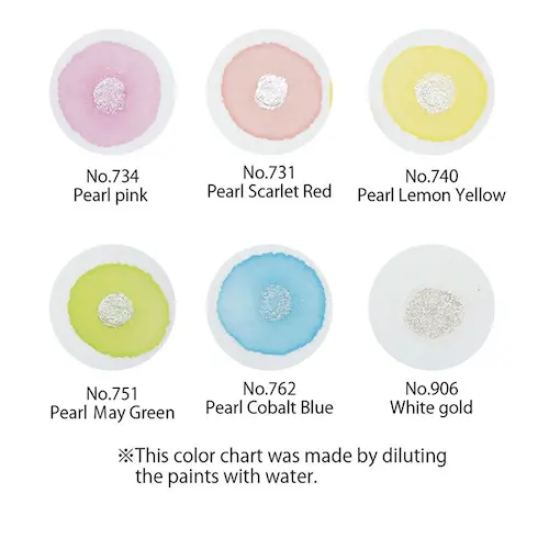 Akvarellvärvid GANSAI TAMBI PEARL COLORS - 6 värvi