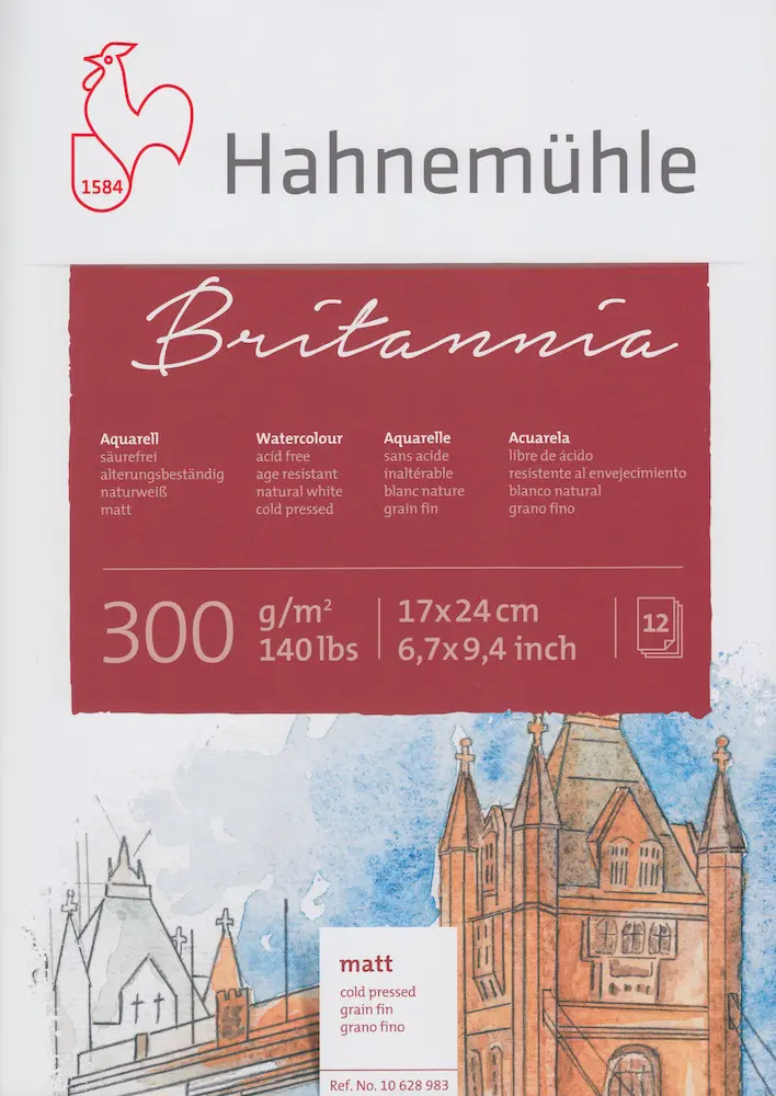 Akvarelliplokk BRITANNIA 300 g/m² CP 17 x 24 cm 12 lehte