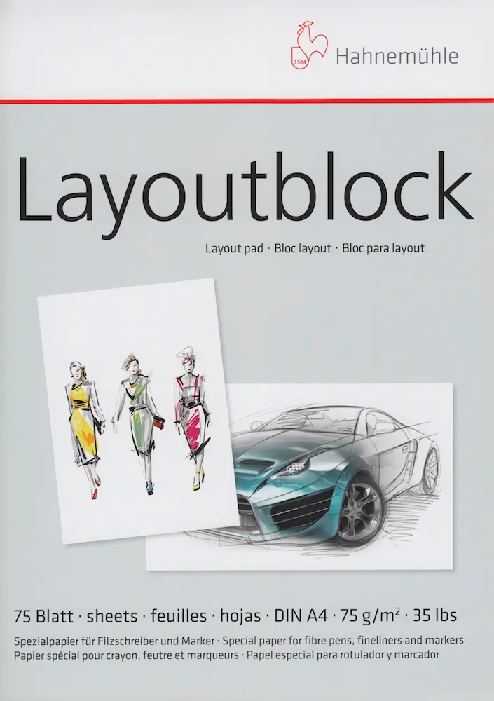 Layoutblock (for fibre pens) 75 gsm A4 75 Sheets - Vhite