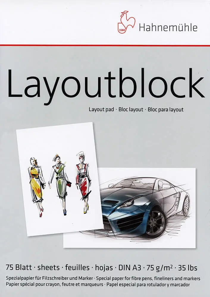 Layoutblock (for fibre pens) 75 gsm A3 75 Sheets - White