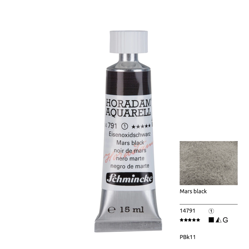Aquarell colour HORADAM 15 ml - Mars black