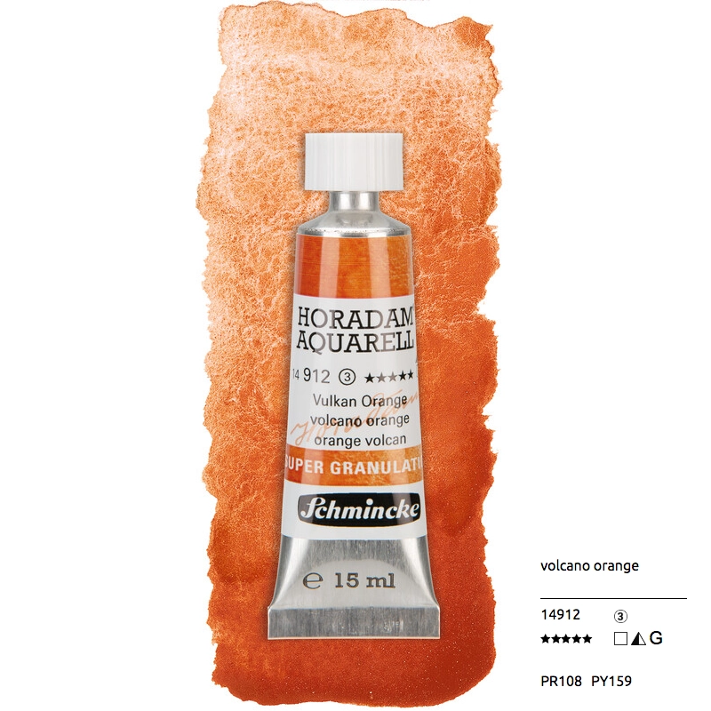 Aquarell colour HORADAM 15 ml - Volcano orange