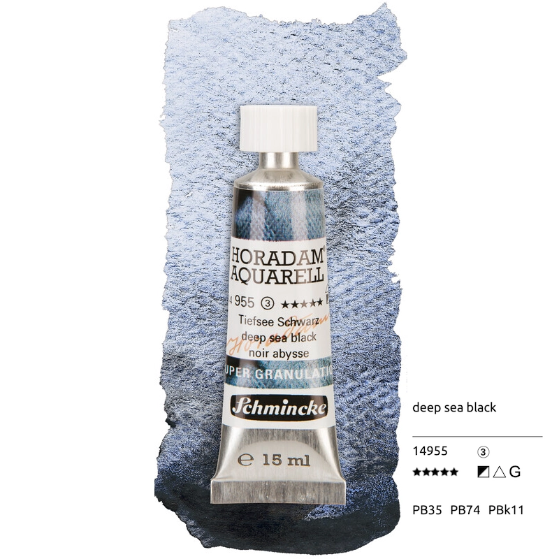 Aquarell colour HORADAM 15 ml - Deep sea black