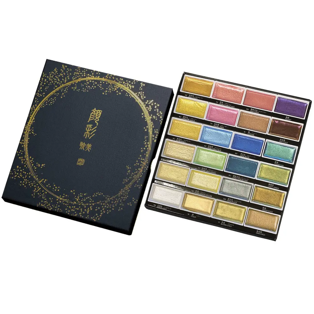 Akvarellvärvid GANSAI TAMBI METALLIC COLOR SET II - 24 värvi
