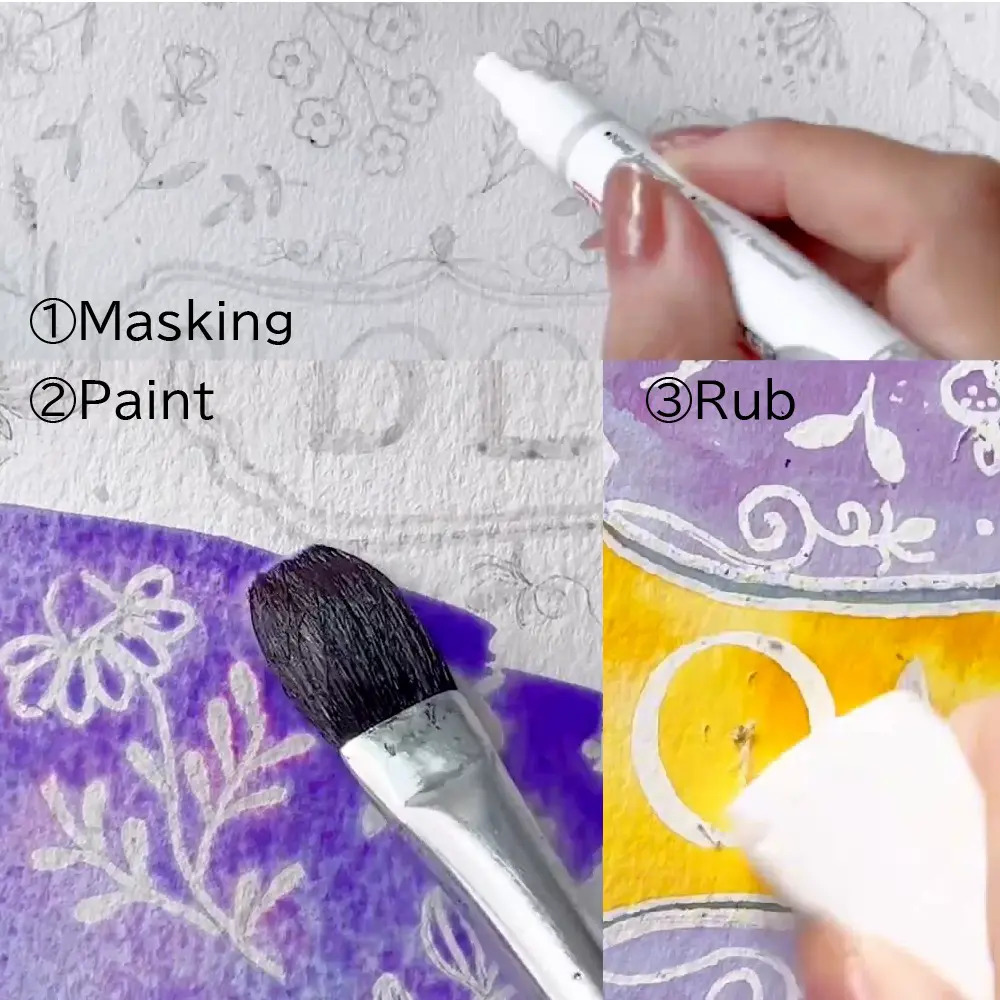 Maskeerimispliiats CALLIGRAPHY - Valge