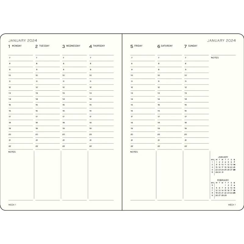 Planner ACADEMIC WEEK PLANNER 2024 - 2025 18 months  Medium (Hardcover) - DIFFERENT COLORS