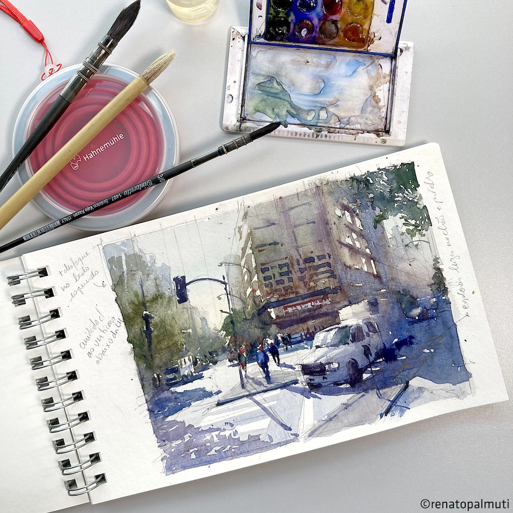 Sketch book BAMBOO-MIXED MEDIA (spiral bound) 265 gsm 15,3 x 25 cm 15 Sheets - White