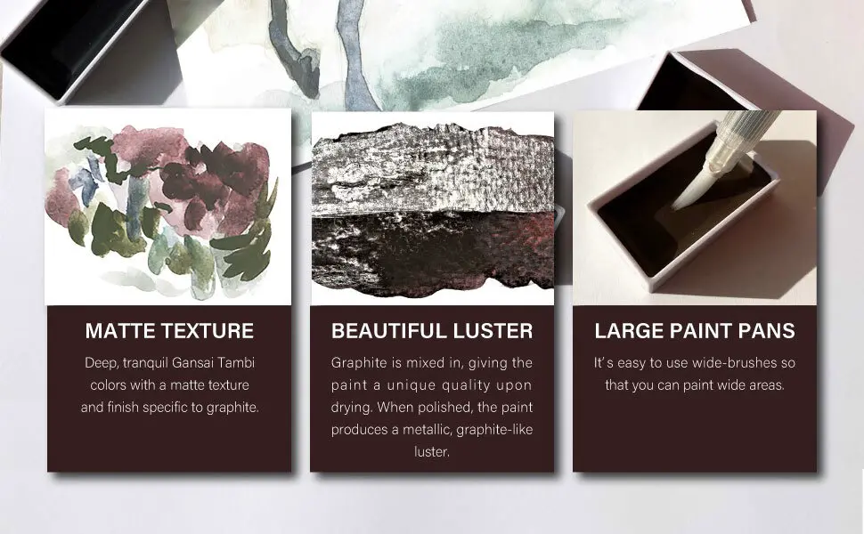 Akvarellvärvid GANSAI TAMBI GRAPHITE COLORS - 6 värvi