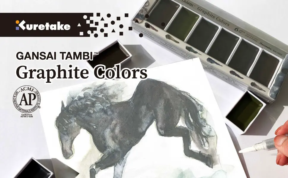 Akvarellvärvid GANSAI TAMBI GRAPHITE COLORS - 6 värvi