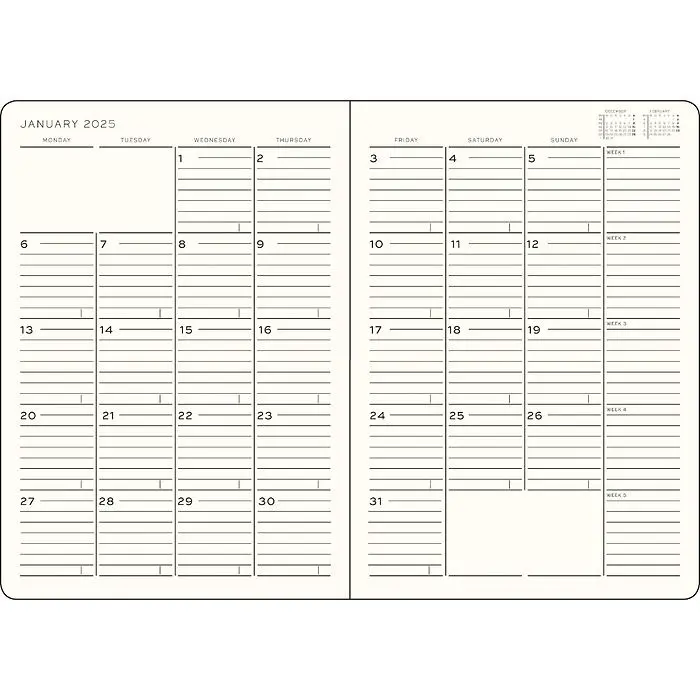 MONTHLY PLANNER & NOTEBOOK 2025 B5 (Softcover) - DIFFERENT COLORS