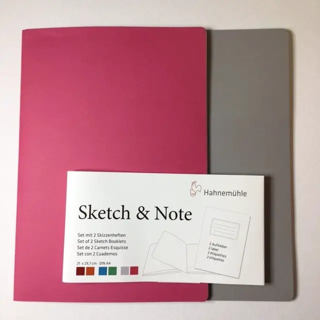 Vihik SKETCH & NOTE 125 g/m² 21 x 29,7 cm (A4) 2 x 20 lehte - Roosa/hall