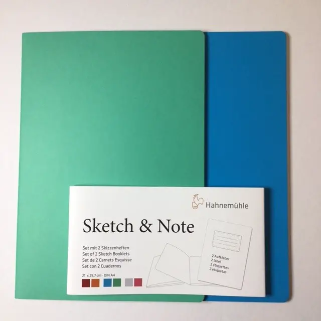 Vihik SKETCH & NOTE 125 g/m² 21 x 29,7 cm (A4) 2 x 20 lehte - Sinine/roheline