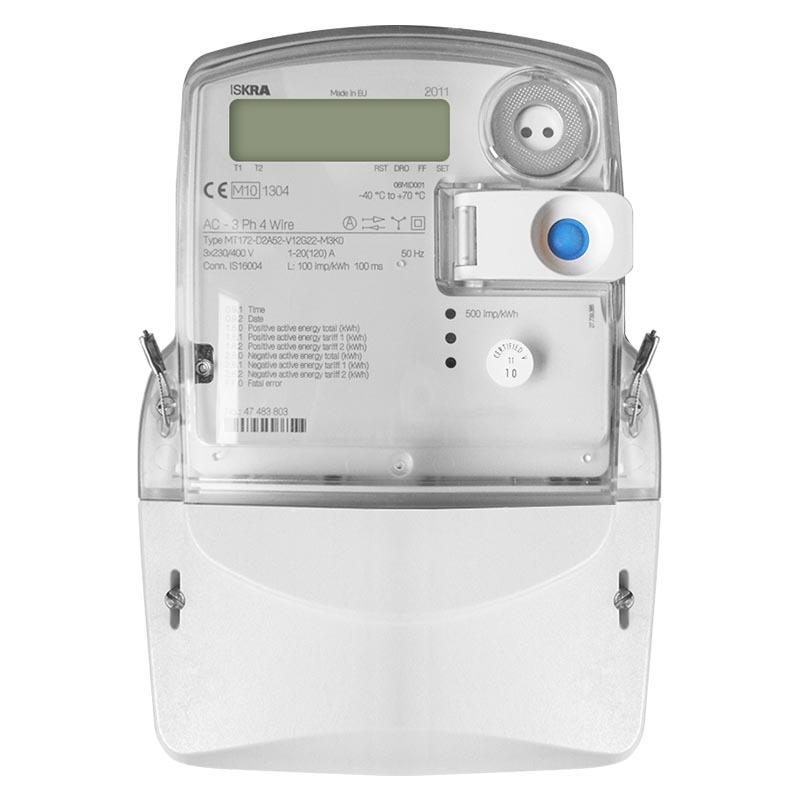 Energy meter MT174-D2A52R62-G22-M3K03Z, 10(120)A, 3x230/400V, RS485, RTC, MID