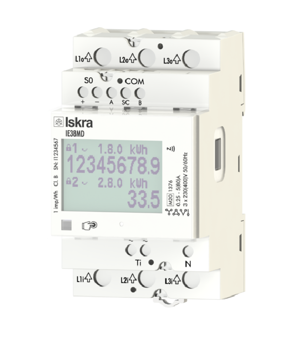 Moodularvesti IE38MD (MID, IR, NFC, Modbus, S0, 2T, 80 A, 3-PM)