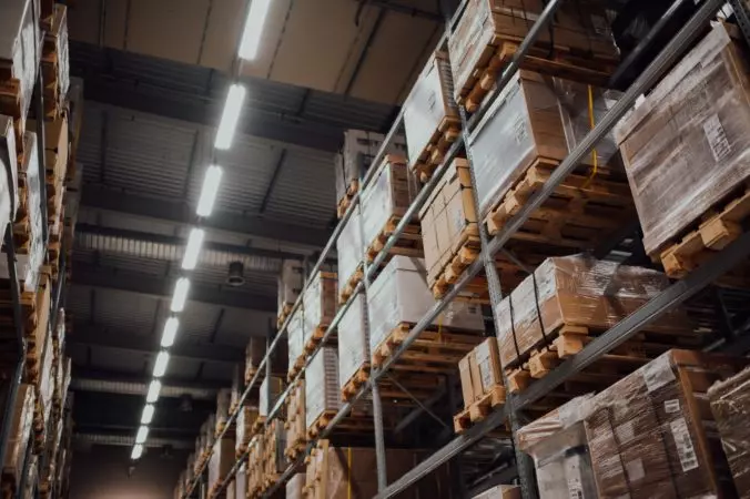 Image of a warehouse filled with products on the shelves